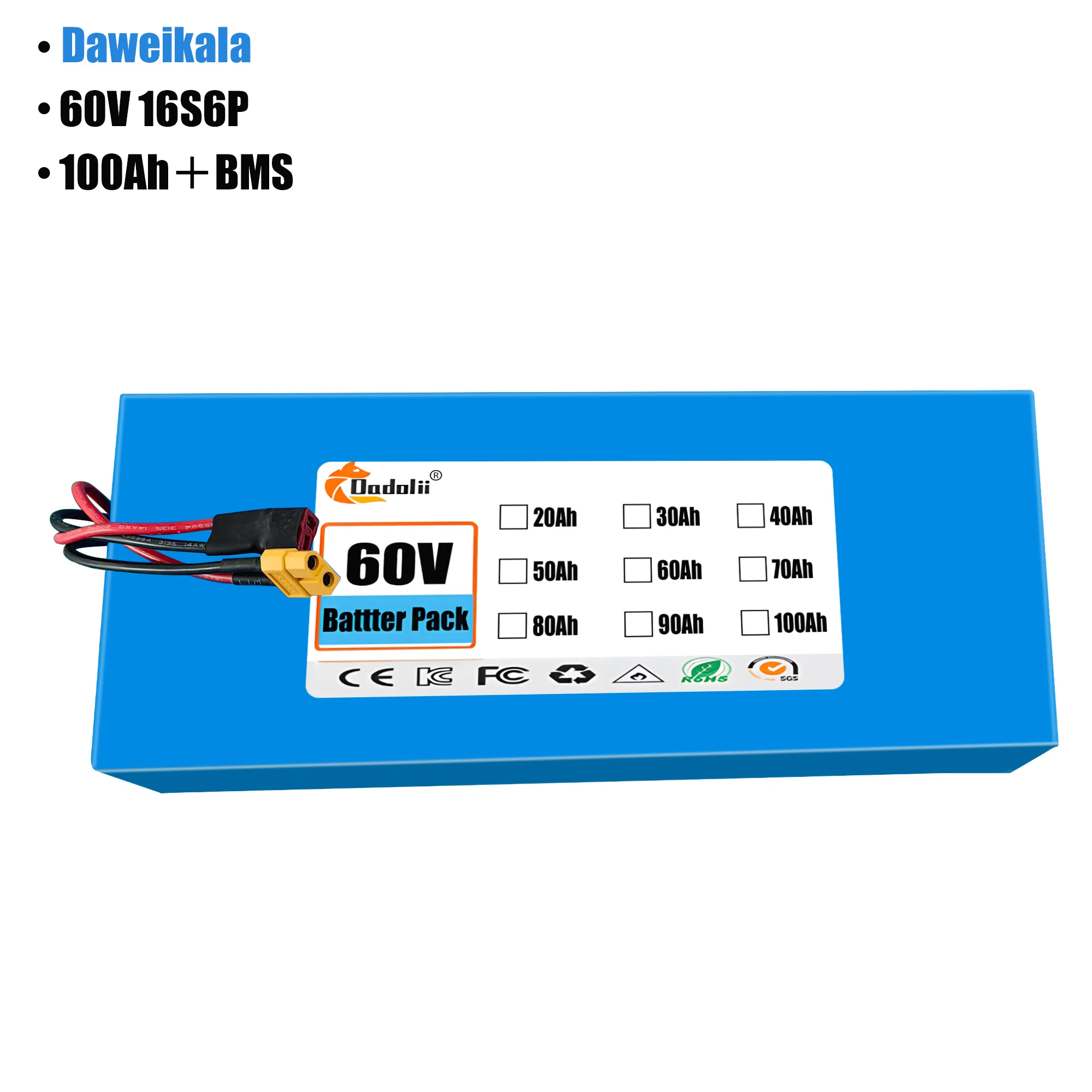 60V 100Ah 16S6P ebike battery  - 60V 50Ah Electric Scooter Battery recension och pris