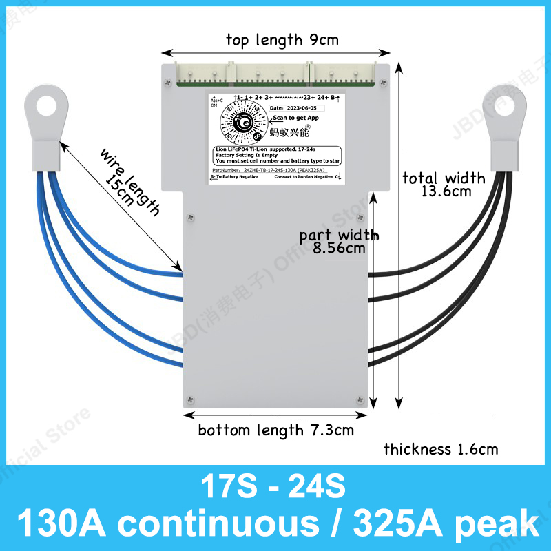 ANT BMS 17S to 24S 850A 300A 1 - 84V 50A Smart Bms Bluetooth recension och pris